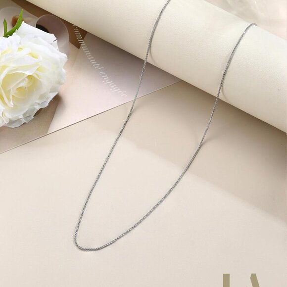 2Pcs Stainless Steel Chain Necklace for Women - 1mm Thin & Strong Silver Chain N - Picture 9 of 9